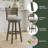 Fowey Wood Adjustable Height Swivel Stool With Horizontal Ladder Back And Cut-Out Handle, Weathered Walnut