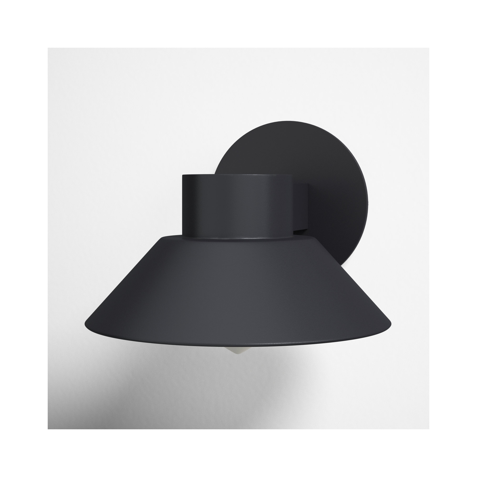 Erikson LED Frosted Outdoor Armed Sconce, 8'' H x 10" W x 11" D, Black