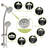 Dual Shower Head Kit With 4.7" Rain Showerhead, 8 Hand Shower, Stainless Steel Hose, Adjustable Holder, Slide Bar, Angle Brushed Nickel Finish --118034405