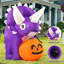 Dinosaure gonflable d'Halloween 5 pi avec citrouille dans la bouche