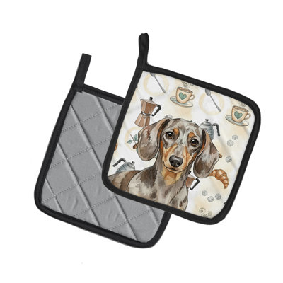 Dapple Dachshund Coffee Bar Pair of Pot Holders
