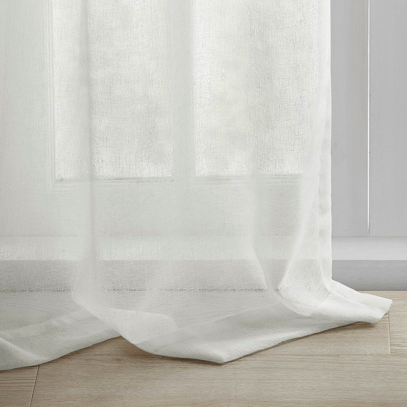 Panneau de rideau uni floral à passants et à passants (seulement 1 panneau PC), Blanc, L 50,06 po x L 84,04 po