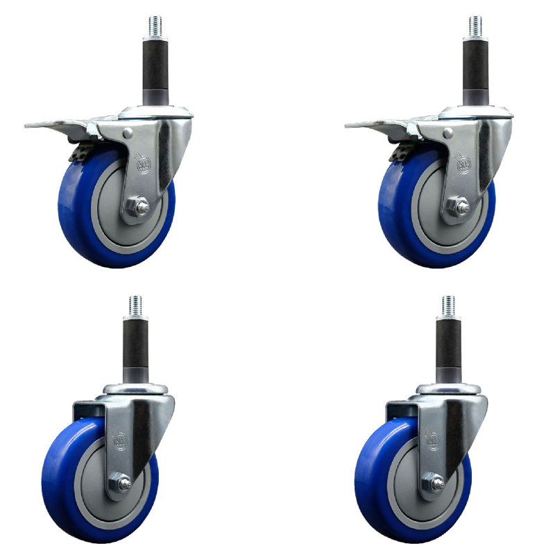 Ensemble de roulettes extensibles 4 po 4 po, Bleu