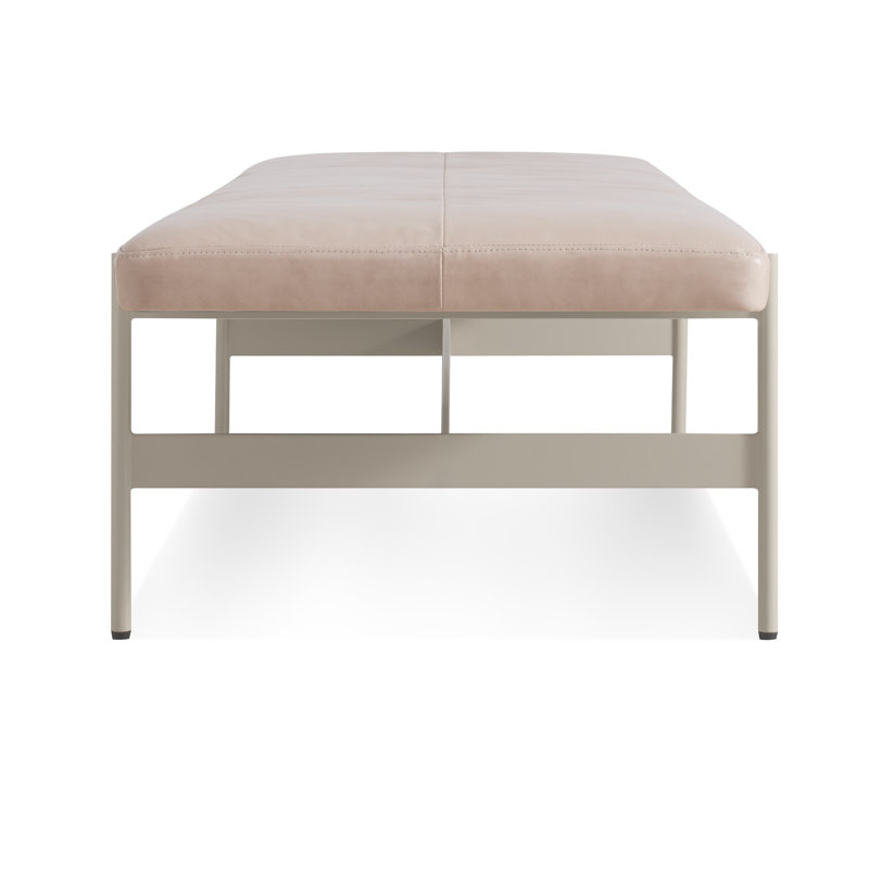 Daybench Leather Dining Bench, Blush, Putty, 14" H x 75" W x 24" D