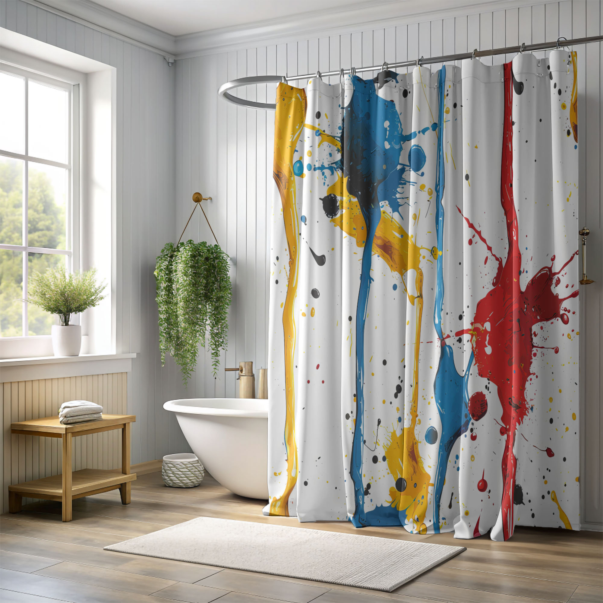 Ivy Bronx Splashy Colors - Premium Shower Curtain | Wayfair