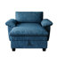 Chaise longue avec et rangement - Dossier en chenille bleue confortable-1305788614