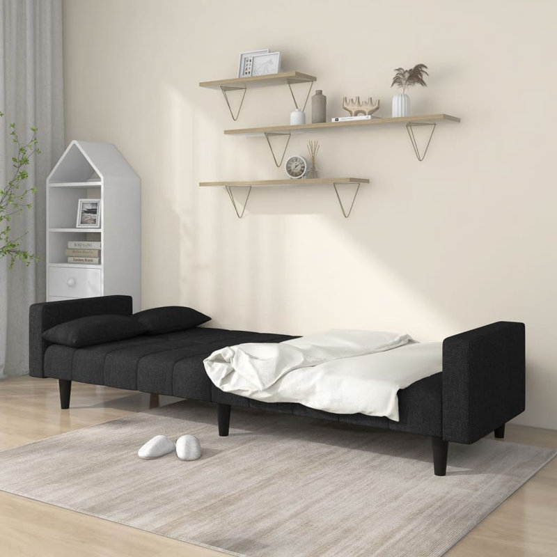Shardi Upholstered 86.6'' Sofa, Black Fabric