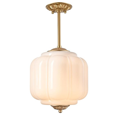 Luminaire suspendu vintage en verre de lait