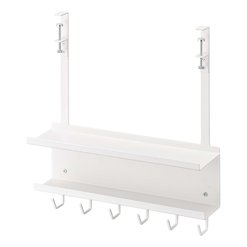 White Metal Under-Desk Cable and Router Storage Rack