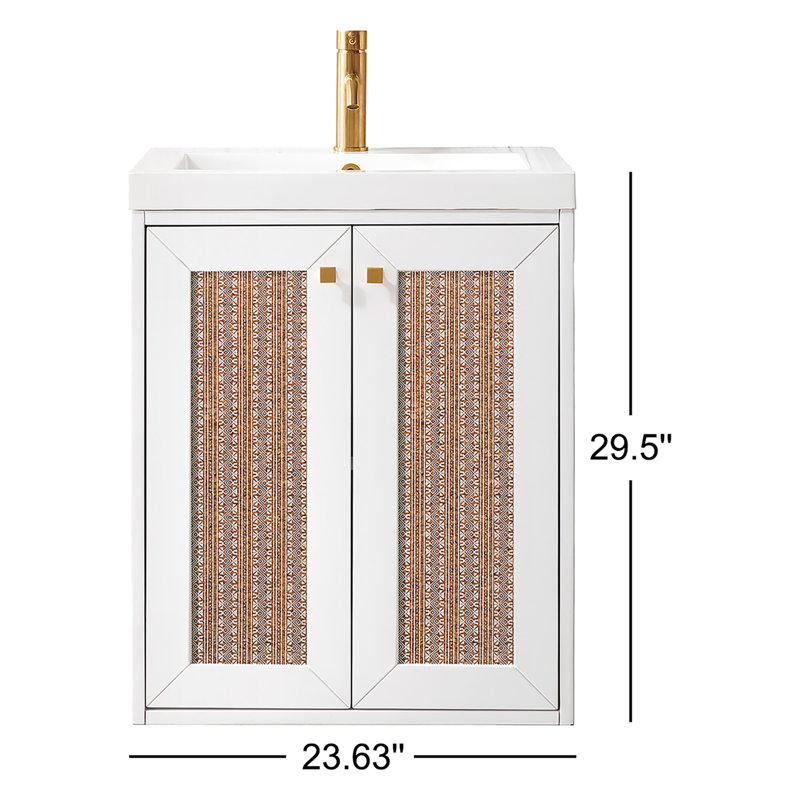 Meuble-lavabo simple l 24 po Chianti, Blanc lustré