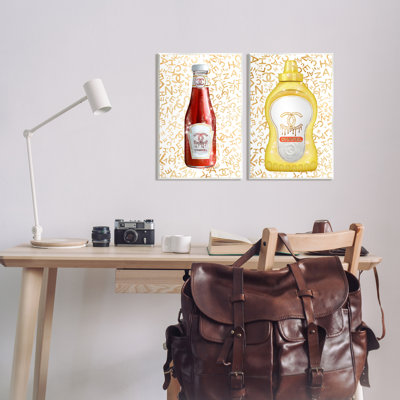 " Stylish Melting Fashion Logo Pattern Diner Condiments " by Ziwei Li 2 - Pieces