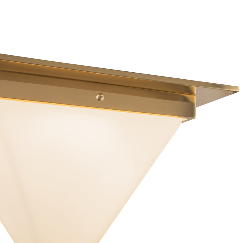 Mineral 11-in Brass Flush Mount, Brass, Opal Glass