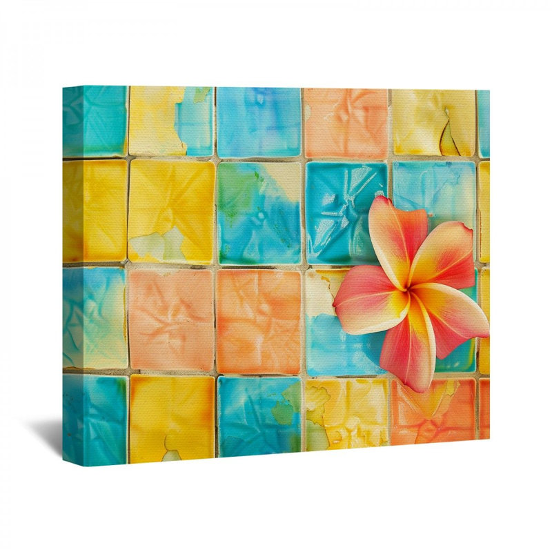 "Floral Tiles" sur toile, H 20 po x l 30 po x P 3 po