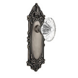 Victorian Plate with Oval Fluted Crystal Door Knob
