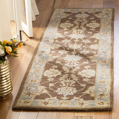 Tapis doré / brun en laine touffeté à la main Cranmore
