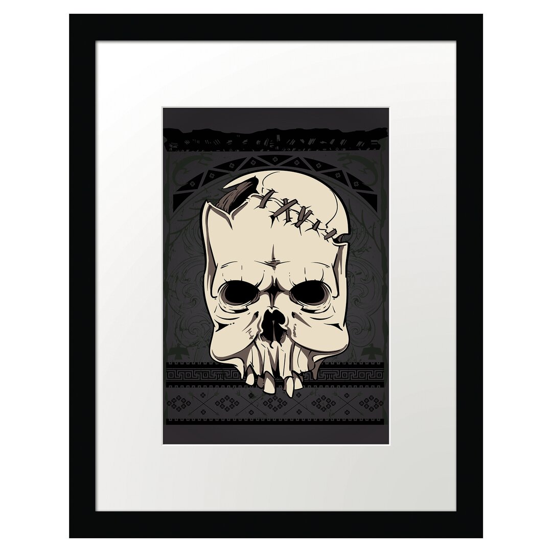 Gerahmtes Poster Native Skull Black