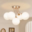Lustre semi-encastré 5 lumières encastré de couloir