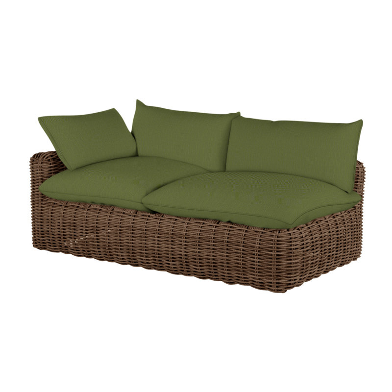 Causeuse Montecito tissée avec accoudoir à droite - Raphia, Welt, Forêt de lin, Raffia