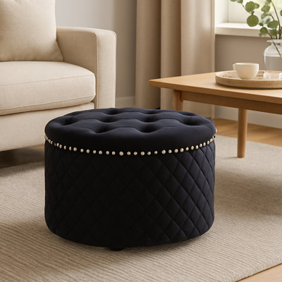 68cm Wide Velvet Standard Ottoman