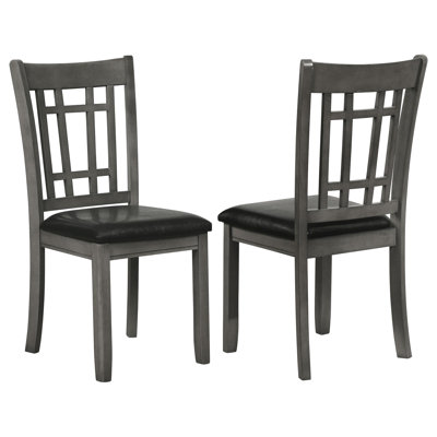 2 chaises d'appoint - gris avec noir, rembourrage en mousse pour plus de confort gris moyen transitionnel, siège à dossier ouvert