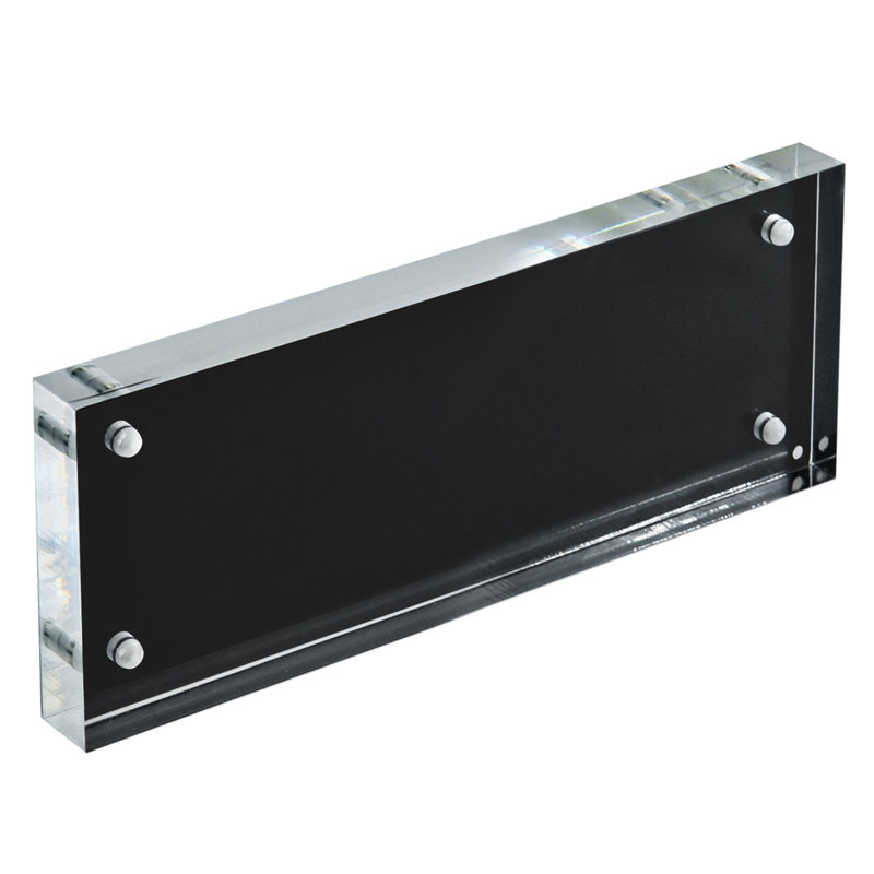 Black Polished Acrylic Magnetic Tabletop Photo Frame