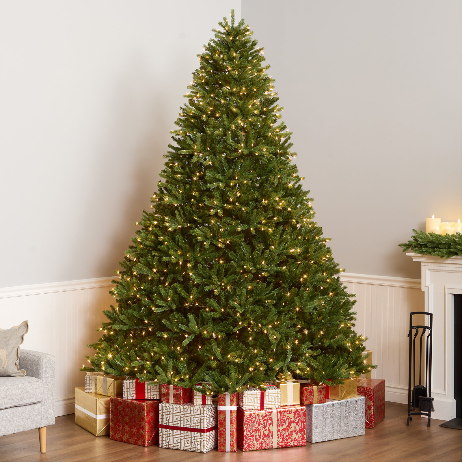 The Holiday Aisle® Jersey Fraser Fir Tree with Clear Lights, 8'