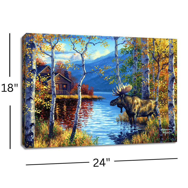 Impression à DEL changeant de couleur 18 x 24 Northwoods Retreat