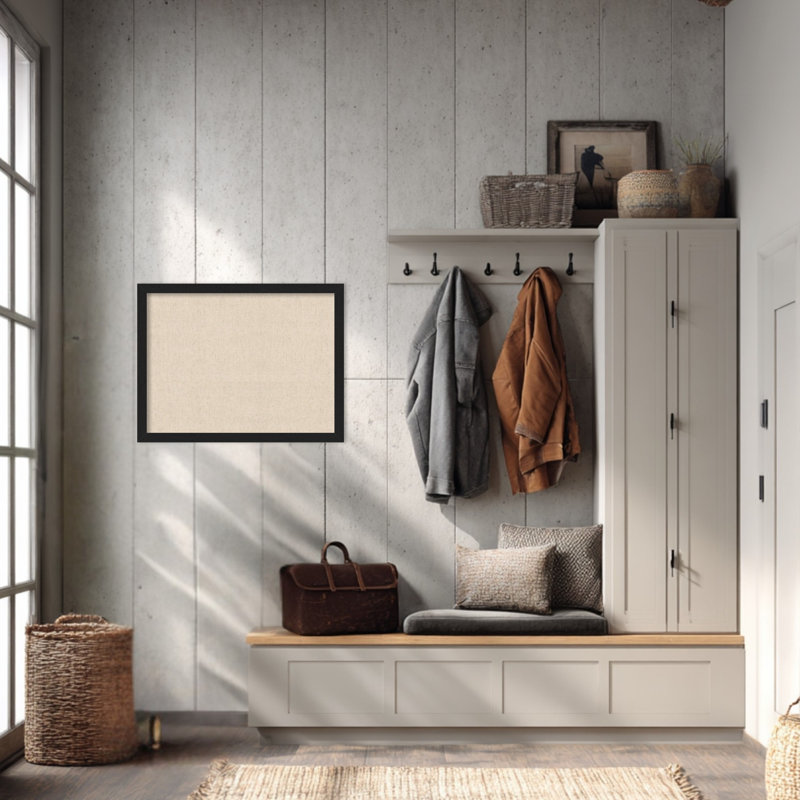 Tableau d'affichage en tissu Amanti, lin naturel par The Creative Bunch Studio, Taille du tableau 24 x 18