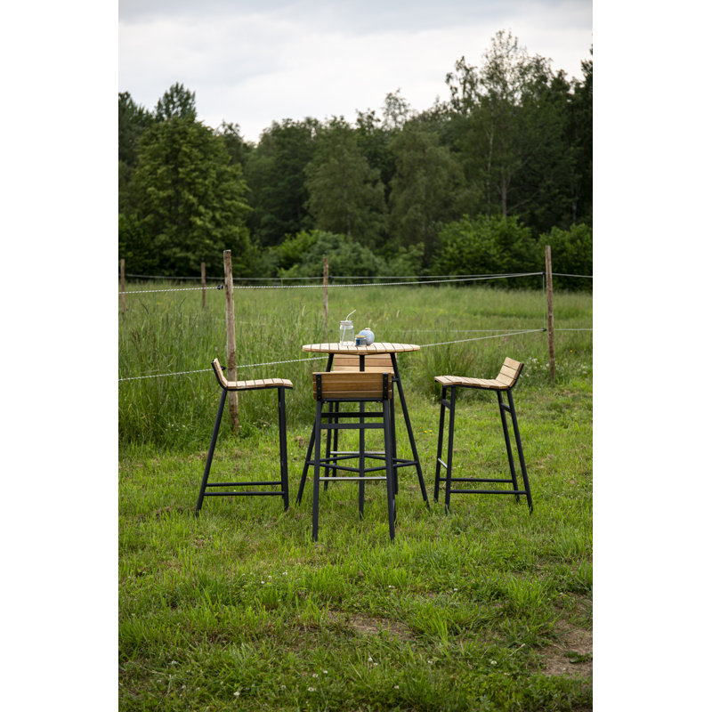 Anoki 4 - Person Acacia Solid Wood Patio Dining Set Round Table