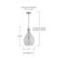 Luminaire suspendu en forme de goutte à 1 lumière avec détails métalliques -1207114990-1207114987