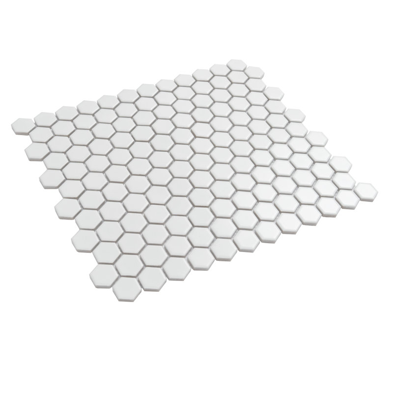 Cirkel Hex 10,2 po X 11,8 po Carreau de mur et de plancher en porcelaine (paquet de 8,36 pieds carrés) - paquet de 10, Blanc