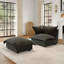 Upholstered Armchair with Footstool-1127813420