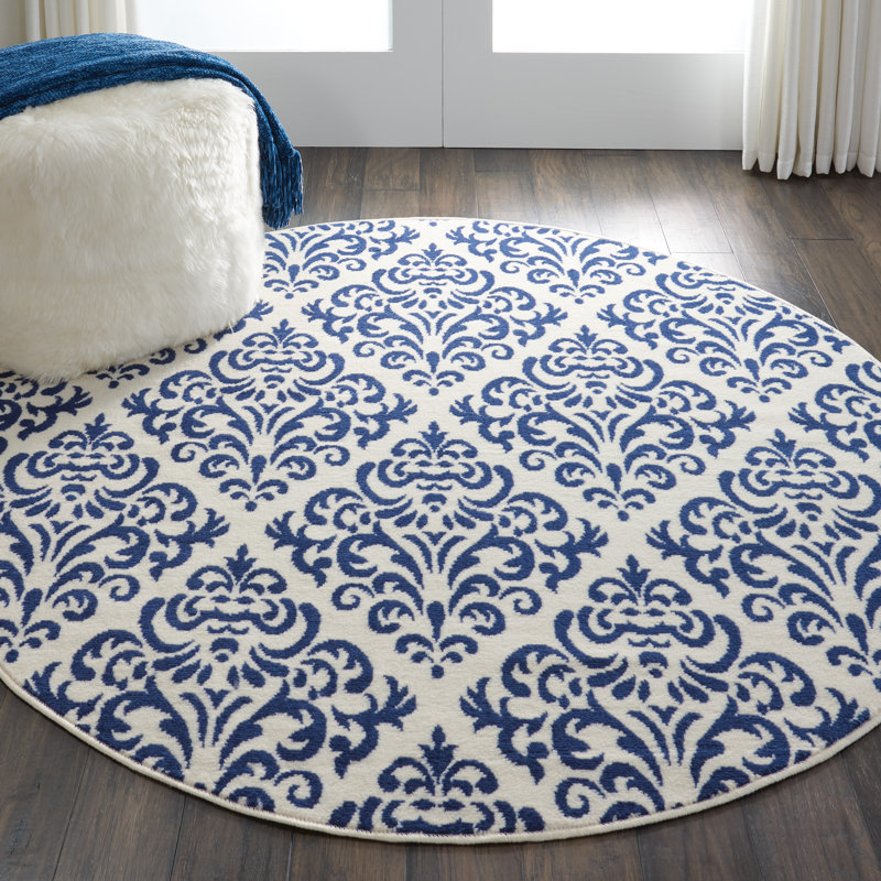 Gjuljeta Damask Indoor Rug, Round 5'3"