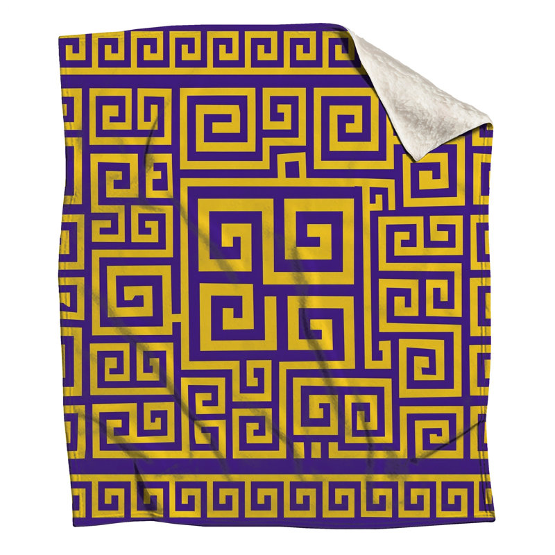 Yellow Purple Spirals Blankets, 60in W x 80in H