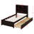 Twin Size Wood Platform Bed With Bookcase Headboard And 2 Side Drawers, Bed Frame With Built-In Downlight And Charging Station-1993347477