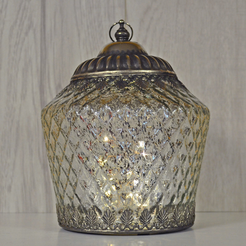 Silver LED Moroccan Style Lantern