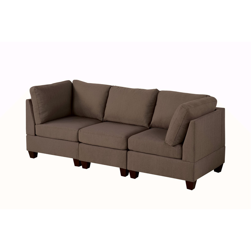 ENSEMBLE MODULAIRE - 3 pièces en café noir, Tissu café, Noir