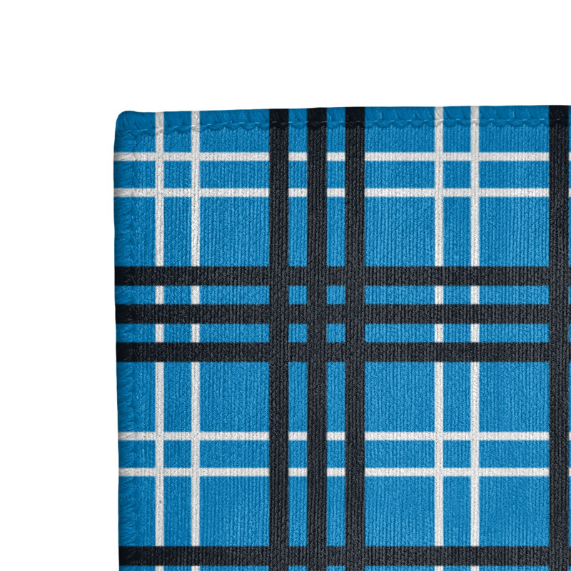 Tapis à carreaux bleu, Tapis de couloir 2 pi 6 po x 8 pi