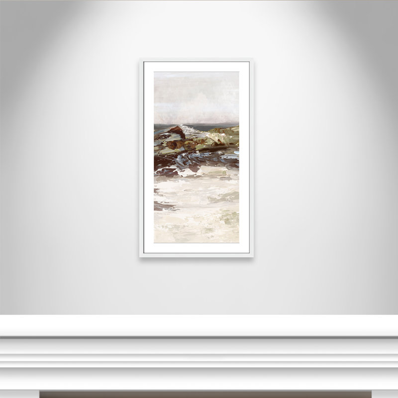 «Stoney Peak Print» par Casa Fine Arts, Blanc, Reproduction encadrée avec passe-partout, H 35,5 po x l 20,5 po x P 1,25 po