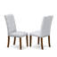 L'ensemble de salle à manger 5 pièces comprend une table de salle à manger ronde avec piédestal et 4 chaises rembourrées en tissu de lin gris, noyer antique-853530683-853530676-853530673