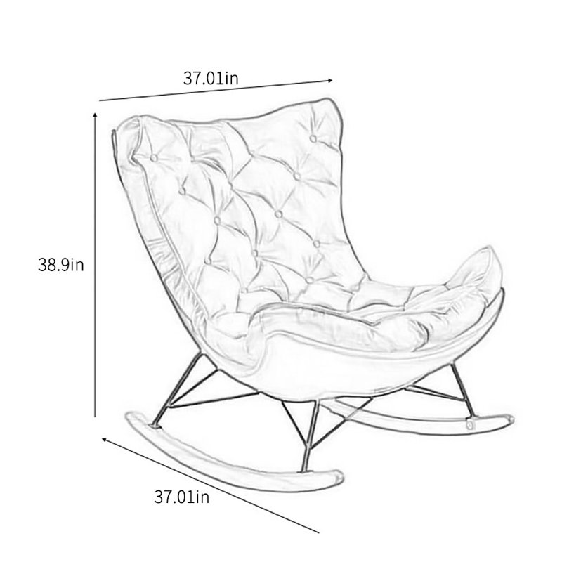 Chaise berçante Creative, Gris foncé / café foncé