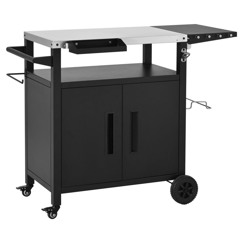 Outdoor Grill Cart With Storage Cabinet