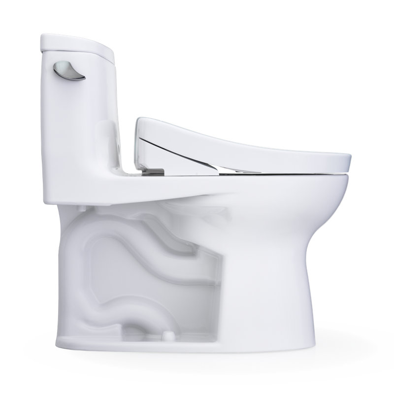 TOTO® WASHLET+® UltraMax® II One-Piece Elongated 1.28 GPF Toilet and WASHLET+® S5 Bidet Seat, Cotton White - MW6043446CEFG#01