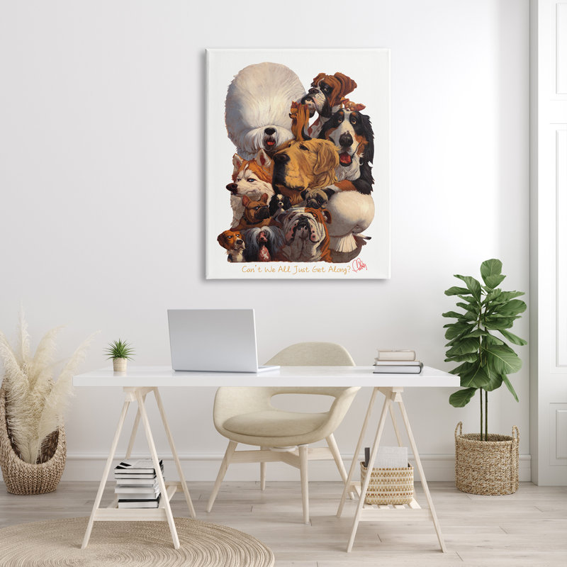 Just Get Welcome - impression, H 48 po x l 36 po, Toile tendue
