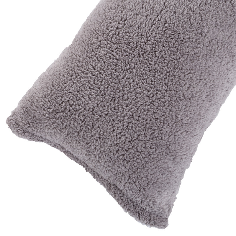  Soft Sherpa Body Pillow Cover- Comfortable Soft Polyester Sherpa Pillowcase, Gray