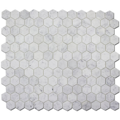 2" x 2" Marble Honeycomb Mosaic Wall & Floor Tile
