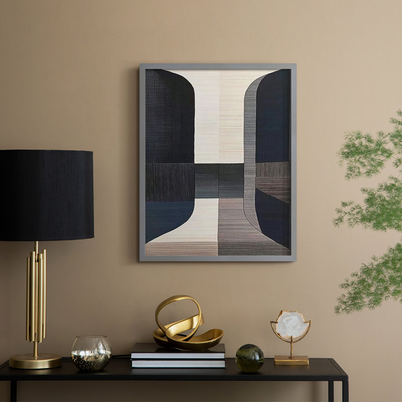 Série ABSTRACT DCLxxIV, reproduction encadrée - bois massif, H 11 po x l 9 po, Gris