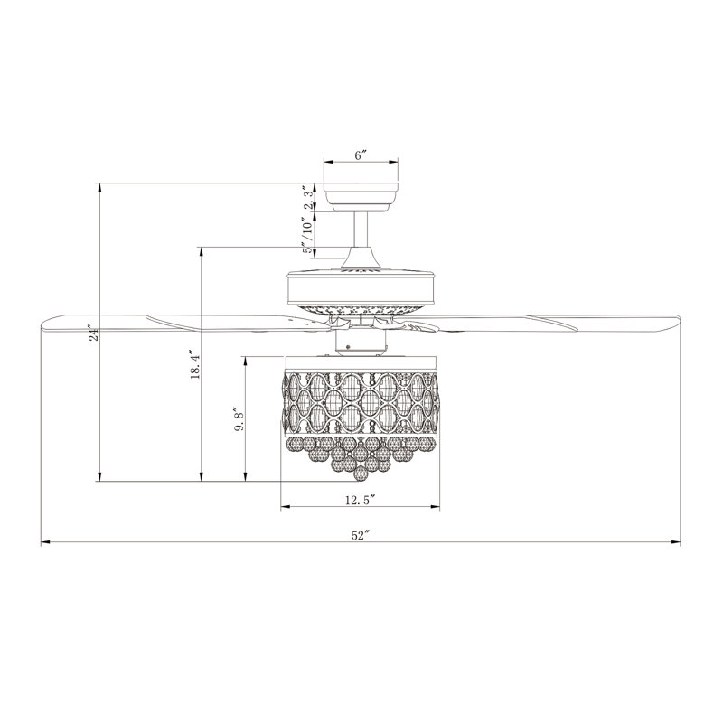 Wardlow 52'' Ceiling Fan with Light Kit