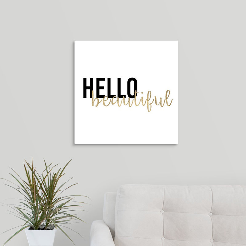 « golden quote i », art textuel sur toile, H 20 po x l 20 po x P 1,25 po, Toile tendue