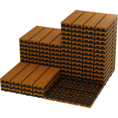 Interlinked-Style Composite Deck Tiles 12"x12"
